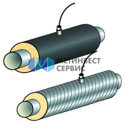 Элемент трубопровода в изоляции ППУ-ОЦ-1 стальной 45