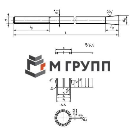 Болт фундаментный с коническим концом 6.1. М30х350