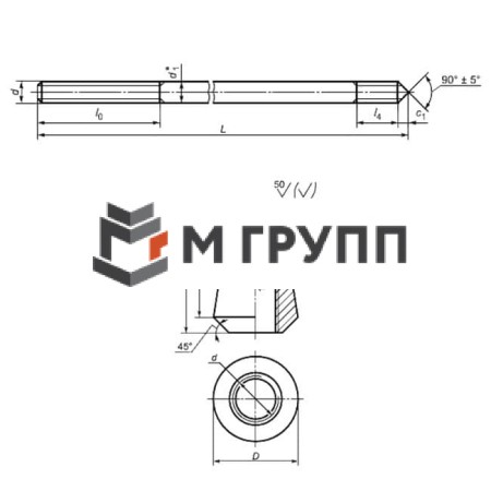 Болт фундаментный с коническим концом 6.2. М20х500