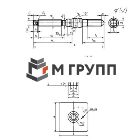 Болт фундаментный съемный 4.2. М125х4500