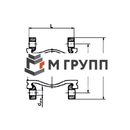 Компенсатор резиновый EPDM DI7240 Ду 32 Ру10/16 бар фл Tecofi DI7240-0032