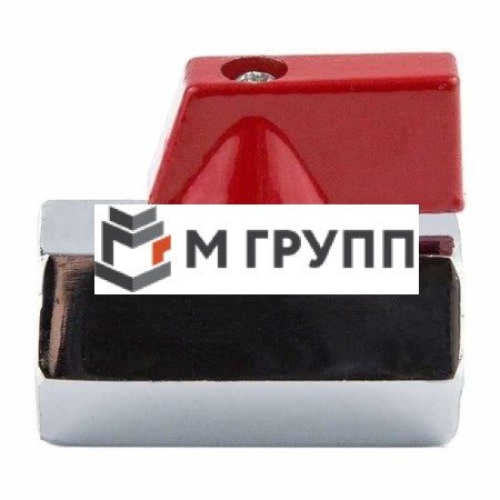 Кран шаровой латунный хромирован мини 1030 Ду 15 G1/2" Ру10 ВР полнопроходной флажок красный Aquasfera 1030-01