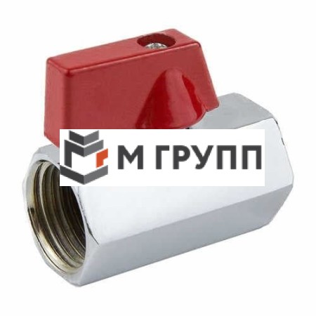 Кран шаровой латунный хромирован мини 1030 Ду 15 G1/2" Ру10 ВР полнопроходной флажок красный Aquasfera 1030-01