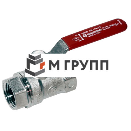 Кран шаровой латунный хромирован R250D Ду 15 G1/2" Ру42 ВР рычаг красный Giacomini R250X003