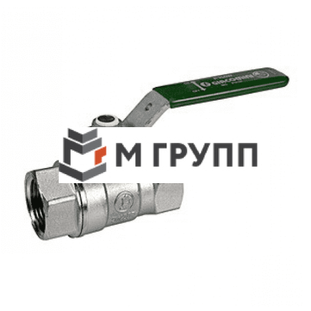 Кран шаровой латунный хромирован R250W Ду 32 G1 1/4" Ру35 ВР рычаг зеленый Giacomini R250WX026