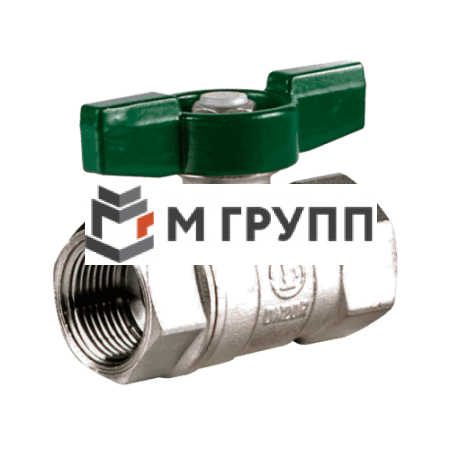 Кран шаровой латунный хромирован R251W Ду 15 G1/2" Ру42 ВР бабочка зеленый Giacomini R251WX023