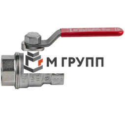 Кран шаровой латунный хромирован R850 Ду 32 G1 1/4" Ру28 ВР полнопроходной рычаг красный Giacomini R850X026