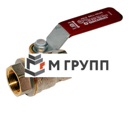 Кран шаровой латунный никелирован R910 Ду 15 G1/2" Ру42 ВР полнопроходной рычаг красный Giacomini R910X023