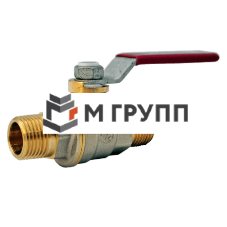 Кран шаровой латунный никелирован R913L Ду 20 G3/4" Ру42 НР полнопроходной рычаг красный Giacomini R913LX024