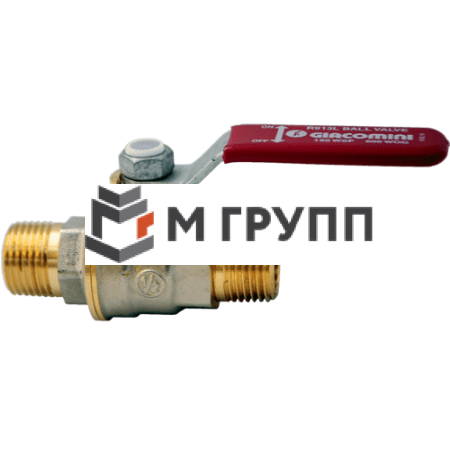 Кран шаровой латунный никелирован R913L Ду 15 G1/2" Ру42 НР полнопроходной рычаг красный Giacomini R913LX023