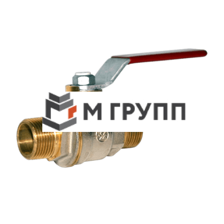 Кран шаровой латунный никелирован R913L Ду 15 G1/2" Ру42 НР полнопроходной рычаг красный Giacomini R913LX023