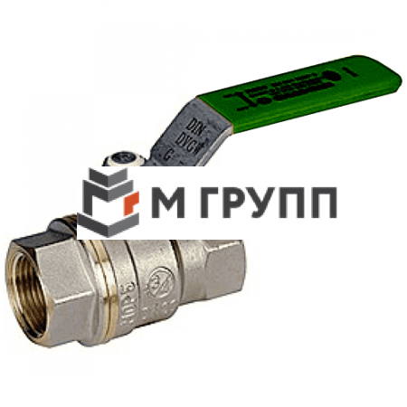 Кран шаровой латунный никелирован R950W Ду 20 G3/4" Ру42 ВР полнопроходной рычаг зеленый Giacomini R950WX004