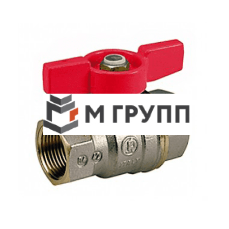 Кран шаровой латунный никелирован R951 Ду 10 G3/8" Ру42 ВР полнопроходной бабочка красный Giacomini R951X022