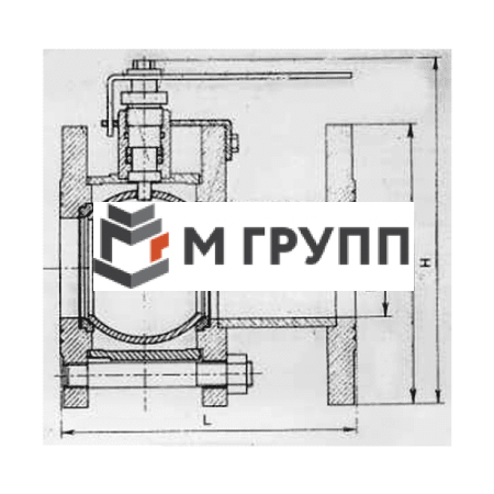 Кран шаровой стальной 11с67п Ду 150 Ру16 фланцевый Маршал 11с67п СФ.00.1.016.150/100