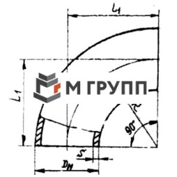 Отвод стальной бесшовный крутоизогнутый 90гр Дн 133х8.0 (Ду 125) сварной ГОСТ 17375-2001