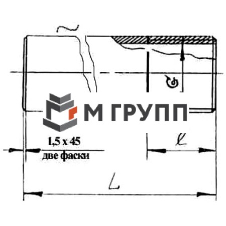 Резьба стальная удлиненн Ду 15 L=50мм из труб по ГОСТ 3262-75 КАЗ