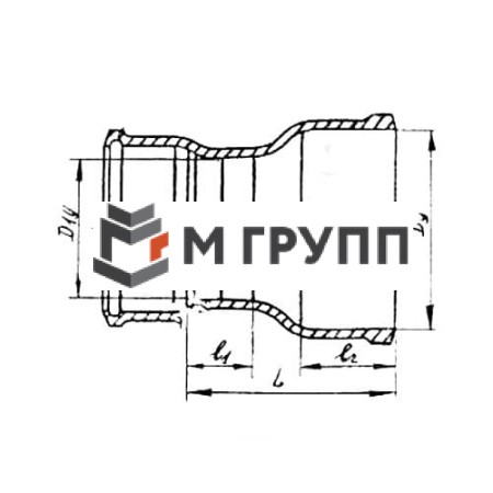 Патрубок чугунный канализационный Ду 150х100 безнапорный переходной Кронтиф