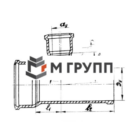 Тройник чугунный канализационный Ду 50х50 мм 90гр безнапорный прямой Кронтиф