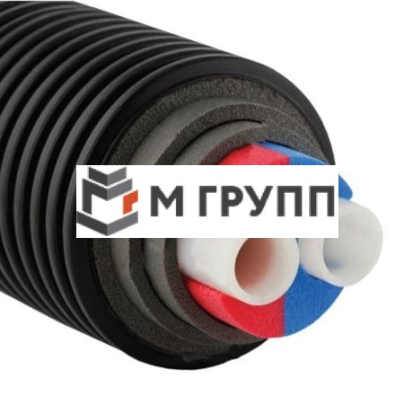 Труба теплоизолированная PE-Xa/EVOH Ecoflex Thermo Twin черная Дн 32х4,4/175х2 Ру10 Тмакс=95C бухта 200м Uponor Швеция