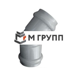 Отвод НПВХ серый двухраструбный SDR26 Дн 160мм 45 гр Ру10 напорный в/к Россия