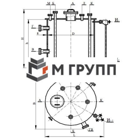 Ёмкость нержавеющая вертикальная ВПП 10 м<sup>3</sup> 08Х18Г8Н2Т