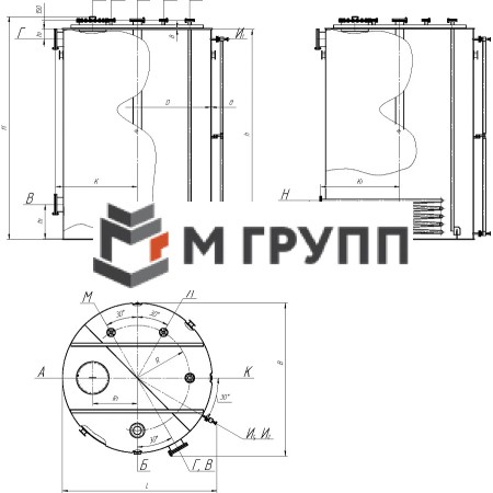 Ёмкость нержавеющая вертикальная ВПП 10 м<sup>3</sup> 08Х18Г8Н2Т