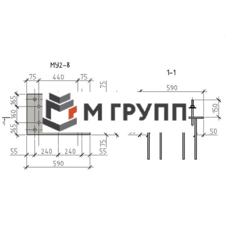 Закладная деталь МУ2-8 серия 1.400.2-25-93